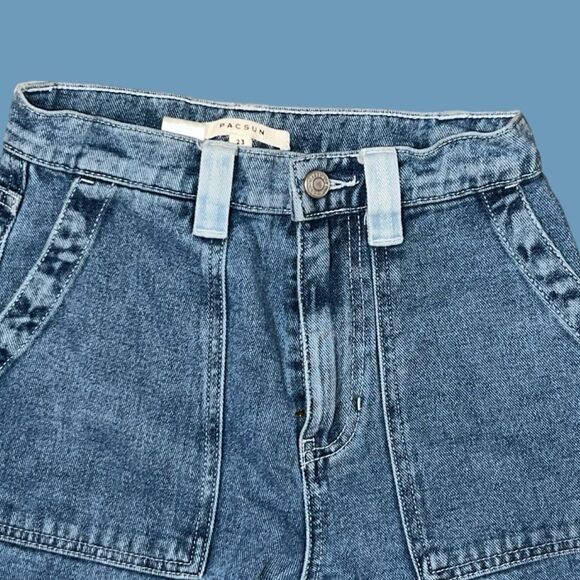 PacSun Two Toned Hi Rise Denim Cargo Jeans Size 3 23x26”  #44 - Picture 2 of 6